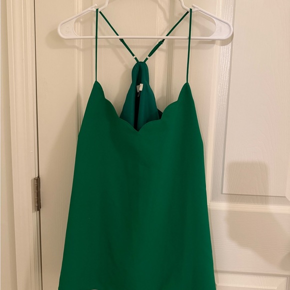 J. Crew Green Scalloped Camisole Top - Picture 1 of 2
